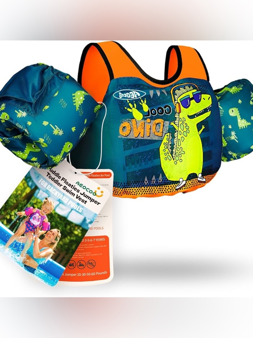 Cool Dino Toddler Swim Vest